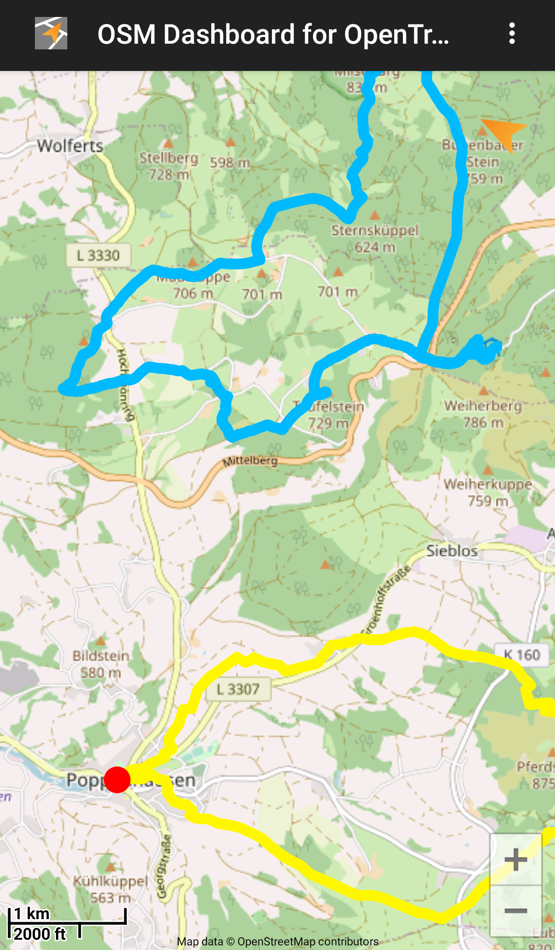 Multiple tracks shown together with per-track coloring.